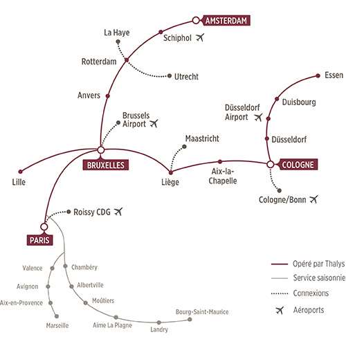 Carte du Reseau Thalys